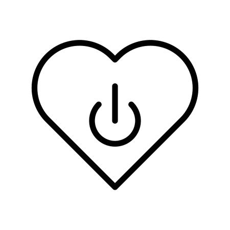 On off heart vector, Valentine and love related line style iconのイラスト素材