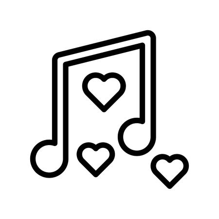 Music note vector, Valentine and love related line style iconのイラスト素材