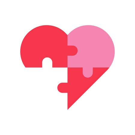Puzzle heart vector, Valentine and love related flat style iconのイラスト素材