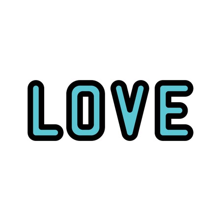 Love alphabet vector, Valentine and love related filled outline style iconのイラスト素材