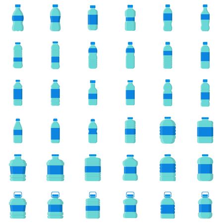 Plastic bottle icon set vector illustration, flat designのイラスト素材