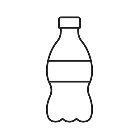 Plastic bottle vector illustration, line design iconのイラスト素材