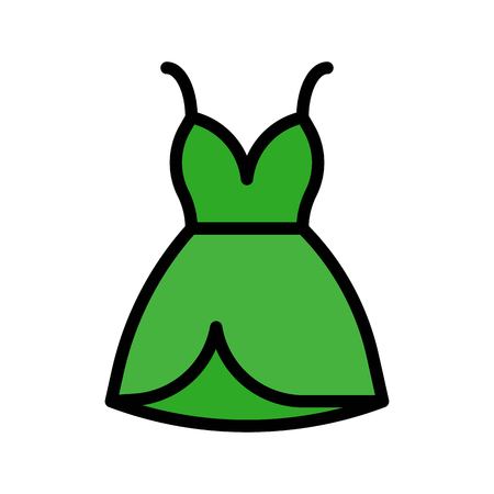 Women dress vector illustration, filled design editable outline iconのイラスト素材