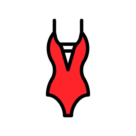 Women swimsuit vector illustration, filled design editable outline iconのイラスト素材