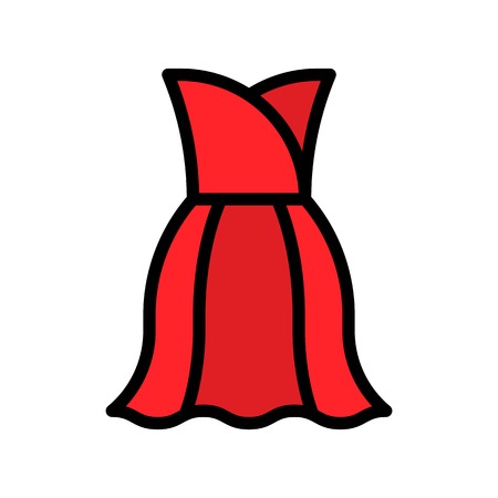 Women dress vector illustration, filled design editable outline iconのイラスト素材