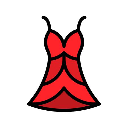 Women dress vector illustration, filled design editable outline iconのイラスト素材