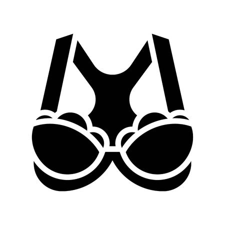 Bra or Brassiere vector illustration, solid design iconのイラスト素材