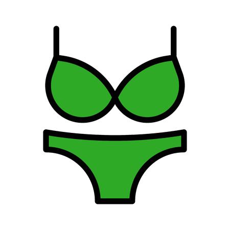Bikini or Lingerie vector illustration, filled design editable outline iconのイラスト素材