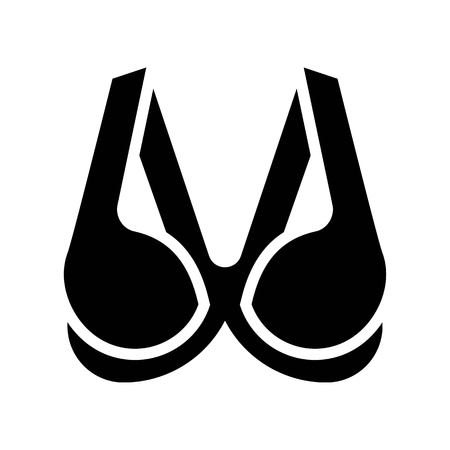 Bra or Brassiere vector illustration, solid design iconのイラスト素材