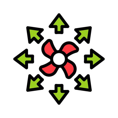 Propeller vector illustration, filled design icon editable outlineのイラスト素材