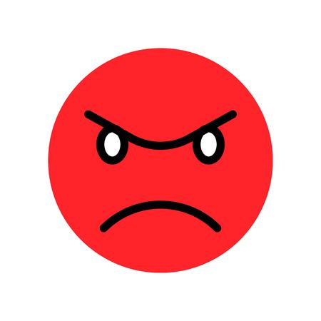 Angry face vector illustration, Isolated flat design iconのイラスト素材