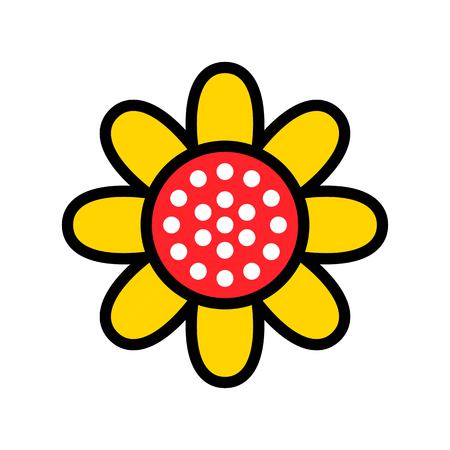 Flower vector illustration, filled style icon editable outlineのイラスト素材