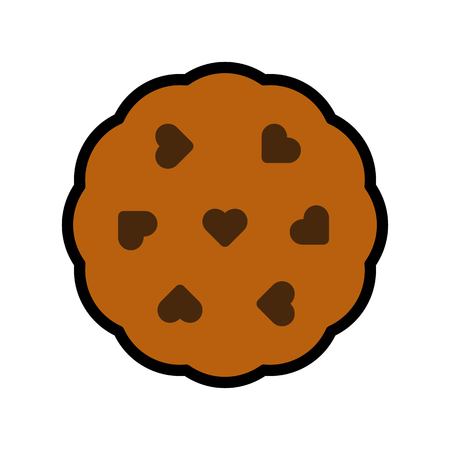 Cookie vector illustration, filled style icon editable outlineのイラスト素材