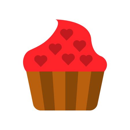 Cupcake vector illustration, Isolated flat design iconのイラスト素材
