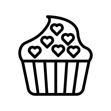 Cupcake vector illustration, Isolated line design iconのイラスト素材