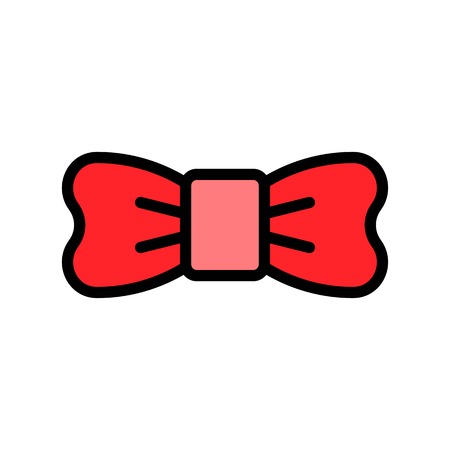 Bow tie vector illustration, filled style icon editable outlineのイラスト素材