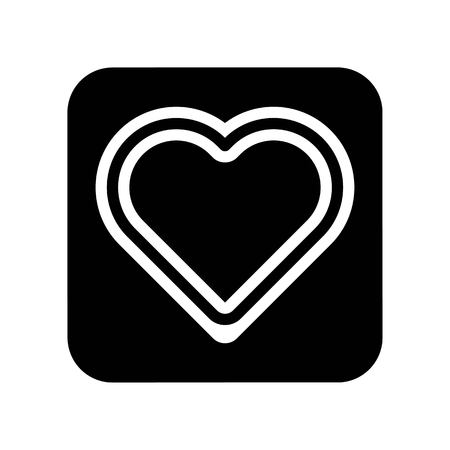 Heart button vector illustration, Isolated solid design iconのイラスト素材