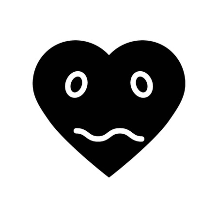 Heart emoticon vector illustration, Isolated solid design iconのイラスト素材