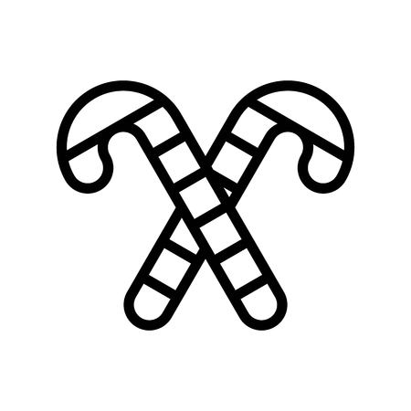 Candy cane vector illustration, Isolated line design iconのイラスト素材