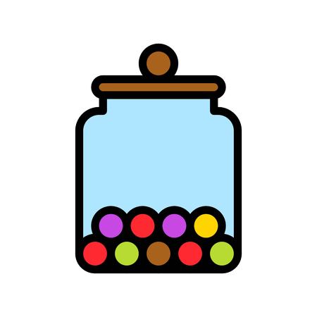 Candy jar vector illustration, filled style icon editable outlineのイラスト素材