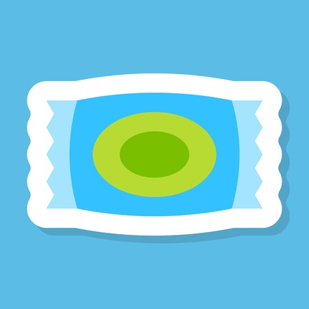 Candy sticker vector, Isolated flat design iconのイラスト素材