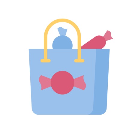 Shopping bag vector illustration, Isolated flat design iconのイラスト素材