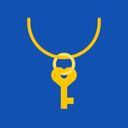 Necklace vector illustration, Isolated flat design iconのイラスト素材