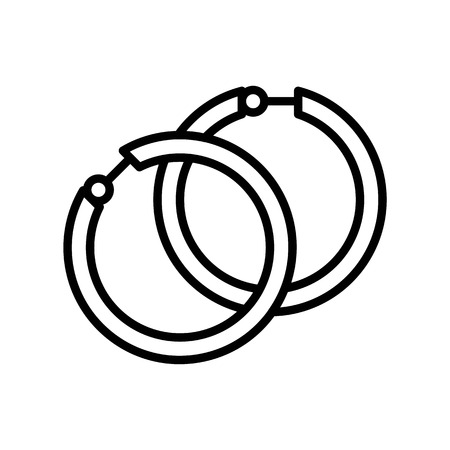 Earrings vector illustration, Isolated line design iconのイラスト素材