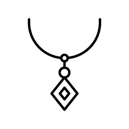 Necklace vector illustration, Isolated line design iconのイラスト素材
