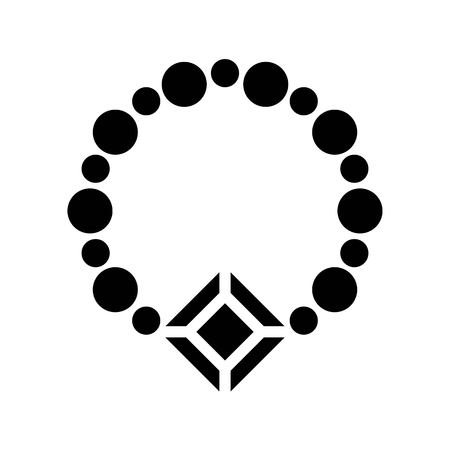 Necklace vector illustration, Isolated solid design iconのイラスト素材