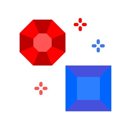 Gemstone vector illustration, Isolated flat design iconのイラスト素材