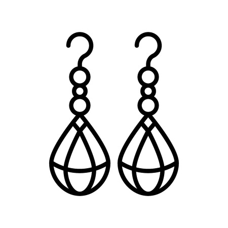 Earring vector illustration, Isolated filled design iconのイラスト素材