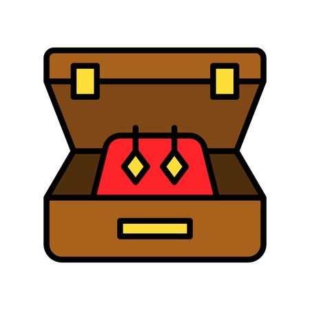 Earring vector icon, filled design editable outlineのイラスト素材