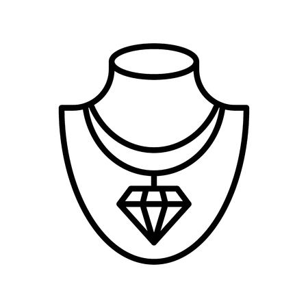 Necklace vector illustration, Isolated line design iconのイラスト素材