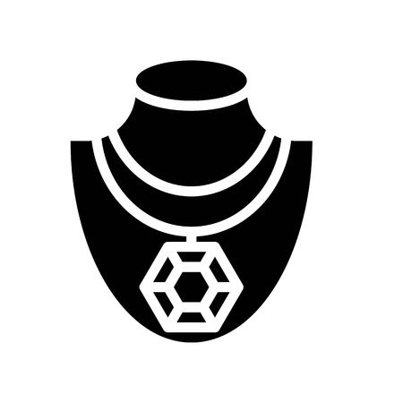 Necklace vector illustration, Isolated solid design iconのイラスト素材