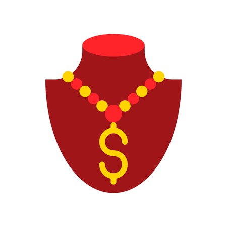 Necklace vector illustration, Isolated flat design iconのイラスト素材