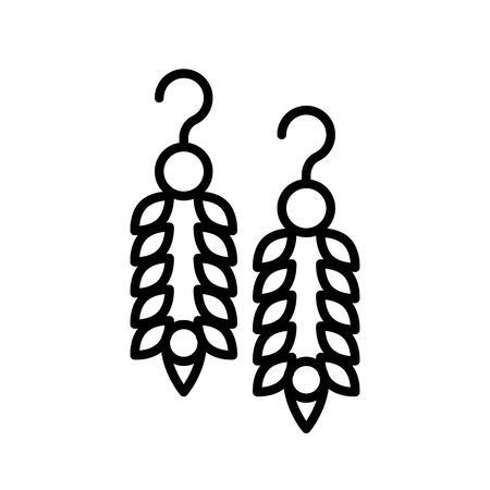 Earring vector illustration, Isolated filled design iconのイラスト素材