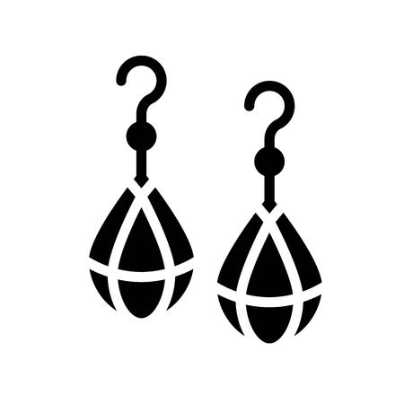 Earring vector illustration, Isolated filled design iconのイラスト素材