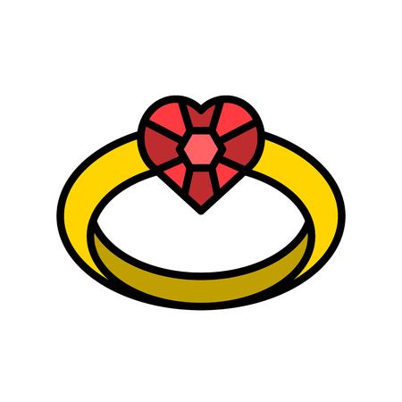 Ring vector icon, filled design editable outlineのイラスト素材