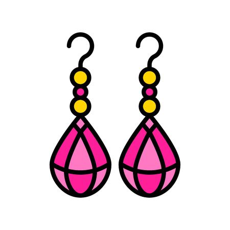 Earring vector icon, filled design editable outlineのイラスト素材