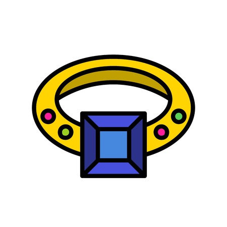 Ring vector icon, filled design editable outlineのイラスト素材