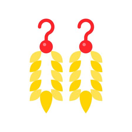 Earring vector illustration, Isolated filled design iconのイラスト素材