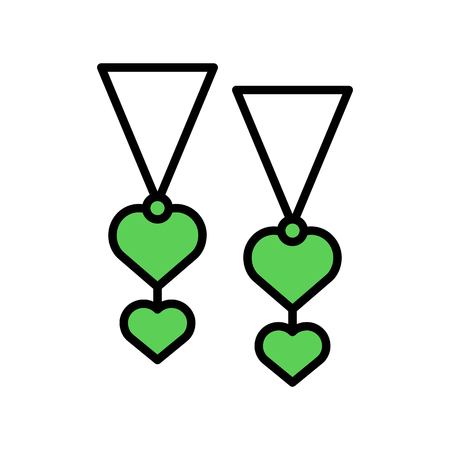 Earring vector icon, filled design editable outlineのイラスト素材