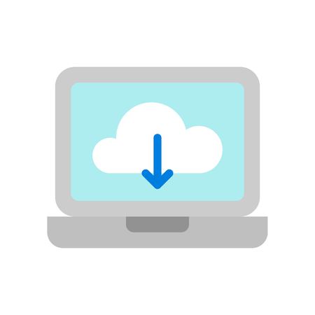 Cloud download vector, Social media flat design iconのイラスト素材