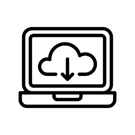 Cloud download vector, Social media line design iconのイラスト素材
