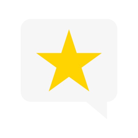 Star in speech bubble vector, Social media flat design iconのイラスト素材