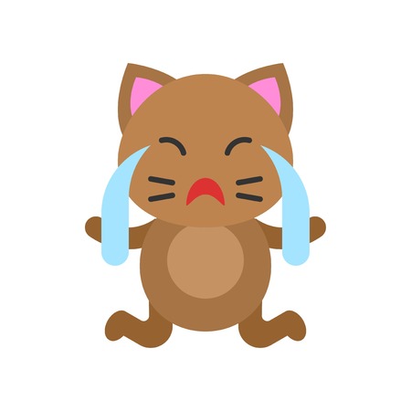 Cute Cat avatar vector illustration, flat style iconのイラスト素材