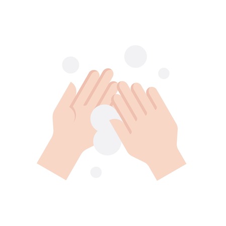 Hand washing vector illustration, Hygiene flat design iconのイラスト素材