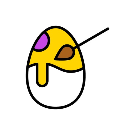 Egg painting vector, Easter filled style icon editable strokeのイラスト素材