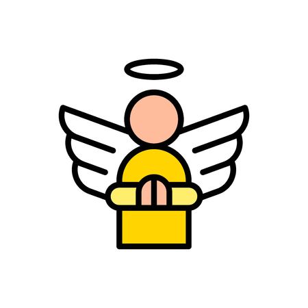 Angel vector, Easter filled style icon editable strokeのイラスト素材